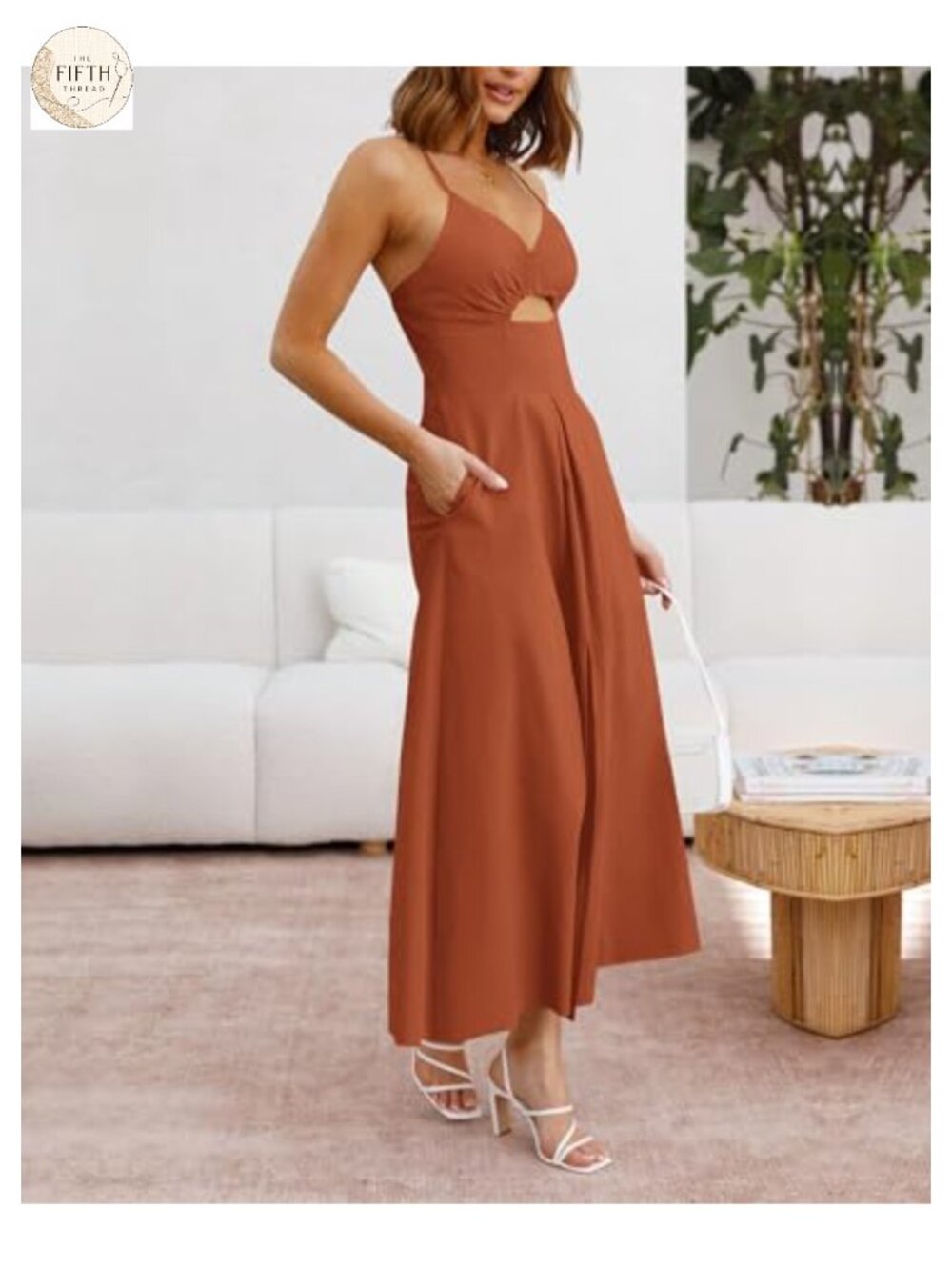 Women's Sleeveless Cutout Maxi Beach Sundress